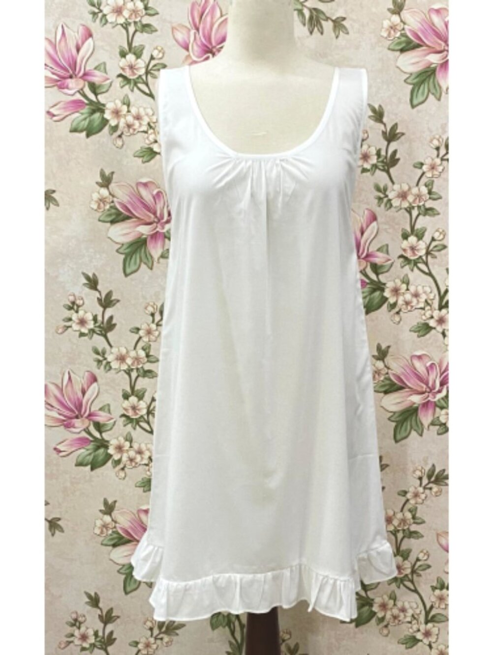 SoieRose White Cotton Matching Slip Nightgown | Victorian Underdress | SR-1067